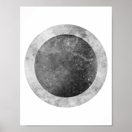Zwei Töne Circle Grau und Schwarz Poster (Vorne)