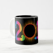 Zwei Tone Coffee Tasse mit Solar Eclipse Image 201 (Vorderseite Links)