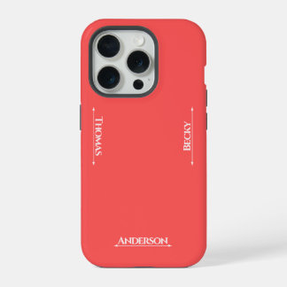 Zwei Tone Coral Rote Rose White Three Texte iPhone 15 Pro Hülle
