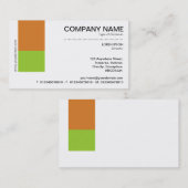 Zwei Tone-Deko - Orange Brown und Martian Green Visitenkarte (Vorne/Hinten)