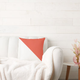 Zwei Tone Diagonal Dark Orange Throw Kissen