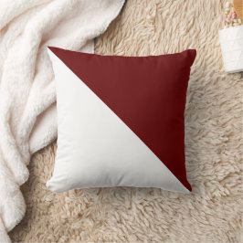 Zwei Tone Diagonal Dark Red Throw Kissen