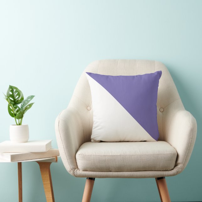 Zwei Tone Diagonal Periwinkle Kissen (Stuhl )