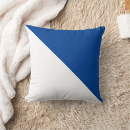 Zwei Tone Diagonal Royal Blue Throw Kissen