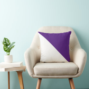 Zwei Tone Diagonal Royal Lila Throw Kissen