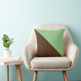 Zwei Tone Diagonal-Sage und Rich Brown Kissen