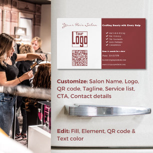 Zwei-Tone-Elegance: Beruflicher Friseur Magnetische Visitenkarte
