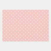 Zwei Tone Elegante Champagner Pink & White Polka D Geschenkpapier Set (Vorderseite)