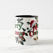 Zwei-Tone Frohe Weihnachtsfeier - Feiertag Zweifarbige Tasse (Mittel)
