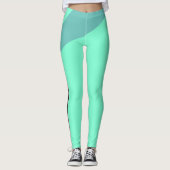 Zwei Tone Geometric Aqua und Aquamarin Leggings (Vorderseite)