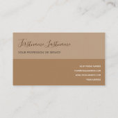 Zwei Töne geteilte braune Kalligraphie Visitenkarte (Rückseite)