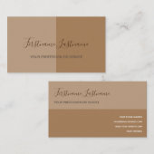 Zwei Töne geteilte braune Kalligraphie Visitenkarte (Vorne/Hinten)