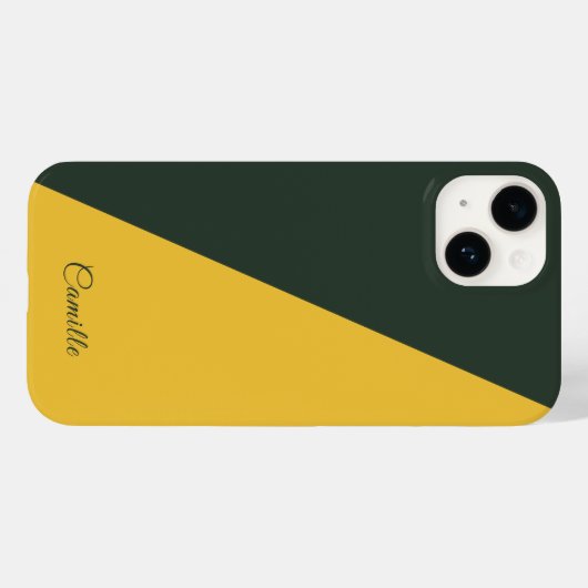 Zwei Tone Gold & Forest Green Phone Case (Rückseite (Horizontal))