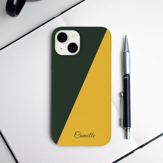 Zwei Tone Gold & Forest Green Phone Case
