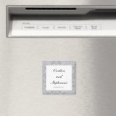 Zwei Töne Gray Damask Wedding Magnet Gefallen (In Situ (Geschirrspüler))