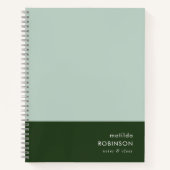 Zwei Tone Green modern Minimalistisch stilvoll Notizblock (Vorderseite)
