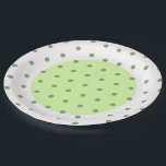 Zwei Tone Green Polka Dots Pappteller<br><div class="desc">Weiche grüne Polka weist einen leichteren geometrischen Kreiskern und einen weißen Rand auf. Entspannende coole Farbtonmuster. Original Design © TamiraZDesign.</div>
