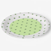 Zwei Tone Green Polka Dots Pappteller (Schrägansicht)