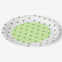 Zwei Tone Green Polka Dots Pappteller