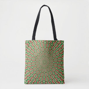 Zwei Tone Grün und Rot und weiße WeihnachtsMandala Tasche