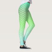 Zwei-Töne Grün Zickzack Leggings (Rechts)