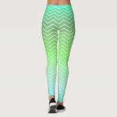 Zwei-Töne Grün Zickzack Leggings (Rückseite)