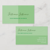 Zwei Töne halbiert frischen grünen Kalligraphie Visitenkarte (Vorne/Hinten)