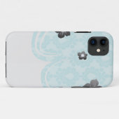 zwei Töne hübsche blaue Blume Blumendamaske Case-Mate iPhone Hülle (Rückseite (Horizontal))