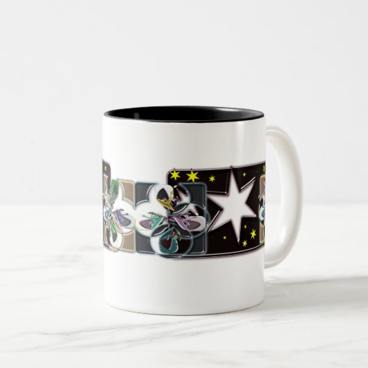 Zwei-Tone-Kaffeearmsterne Zweifarbige Tasse (VorderseiteRechts)