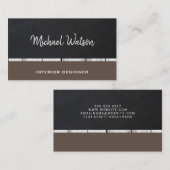 Zwei Tone Leather | Beratung | Holzschnitt Visitenkarte (Vorne/Hinten)