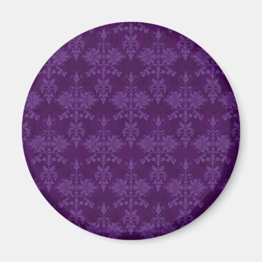 Zwei Tone Lila Damask Magnet (Vorne)