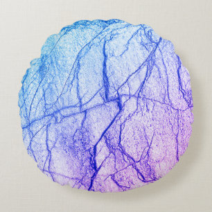 Zwei tone Lila Marmoraussehen Rundes Kissen