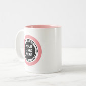 Zwei-Tone-Logo für personalisierte Unternehmenswer Zweifarbige Tasse (Vorderseite Links)