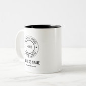 Zwei-Tone-Logo für personalisierte Unternehmenswer Zweifarbige Tasse (Vorderseite Links)