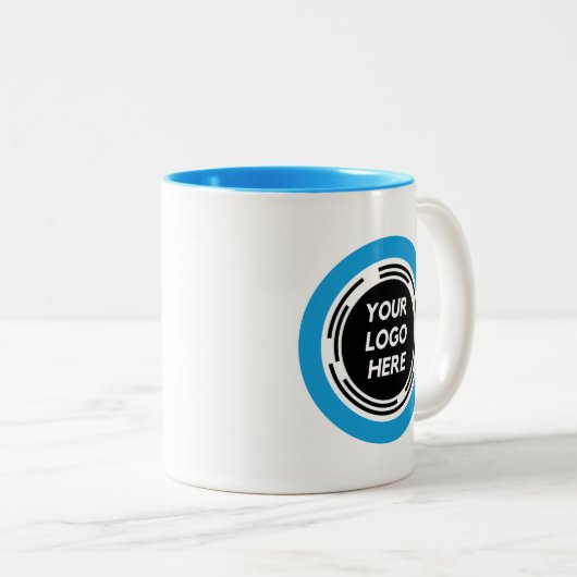 Zwei-Tone-Logo für personalisierte Unternehmenswer Zweifarbige Tasse (VorderseiteRechts)