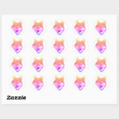 Zwei Töne Lone wolf art Runder Aufkleber (Blatt)