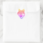 Zwei Töne Lone wolf art Runder Aufkleber (Tasche)