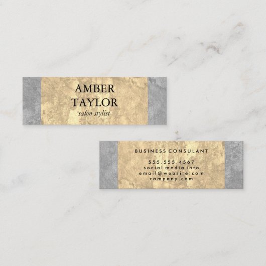 Zwei Tone Luxe Grunge Textur Mini Visitenkarte (Vorne/Hinten)
