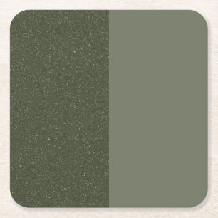 Zwei-Tone-Minimalist Moosgrün - Papier-Getränkeunt Rechteckiger Pappuntersetzer