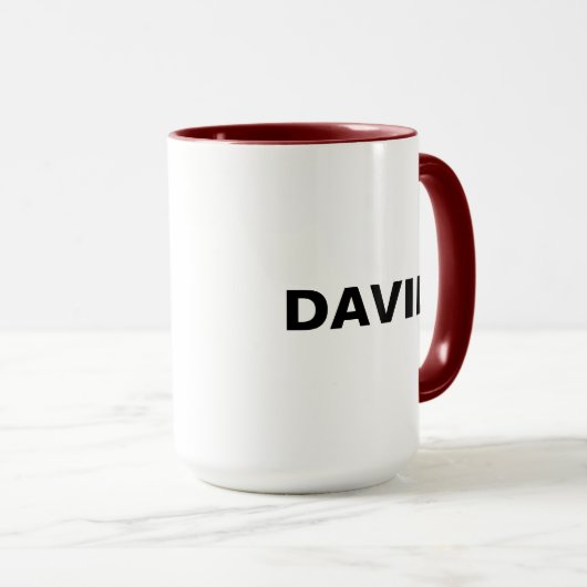 Zwei Tone Minimalistische Individuelle Name- oder Tasse (VorderseiteRechts)