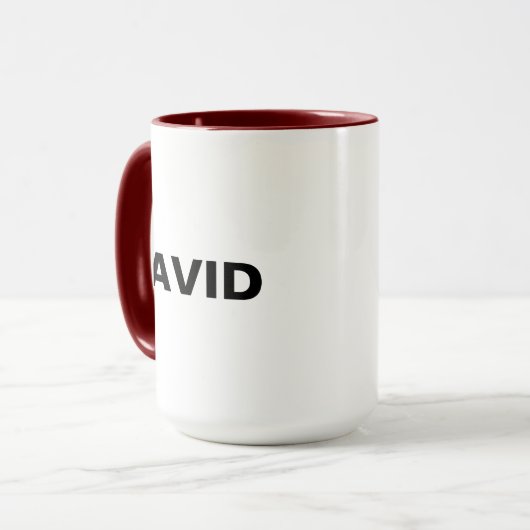 Zwei Tone Minimalistische Individuelle Name- oder  Tasse (Vorderseite Links)