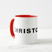 Zwei Tone Minimalistische Individuelle Name- oder  Tasse (Vorderseite Links)