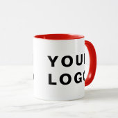 Zwei Tone Minimalistische Tasse für Text oder Logo (VorderseiteRechts)