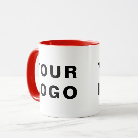 Zwei Tone Minimalistische Tasse für Text oder Logo (Vorderseite Links)