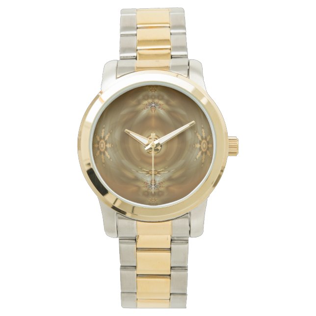 Zwei Tone mit Gold und Silber Tone Watch Armbanduhr (Vorderseite)