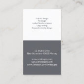 Zwei Tone-Monogramm-Visitenkarte Visitenkarte (Rückseite)