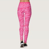 Zwei Tone Neon Pink Tiger Strip Muster Gym Leggings (Rückseite)