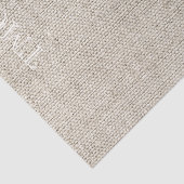 Zwei Töne neutrale Beige Linenstoff Monogramm Seidenpapier (Detail)