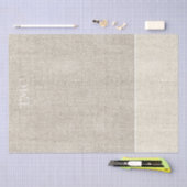 Zwei Töne neutrale Beige Linenstoff Monogramm Seidenpapier (Handwerk)