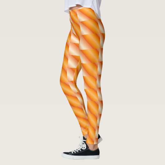 Zwei Tone Orange Muster Leggings (Links)